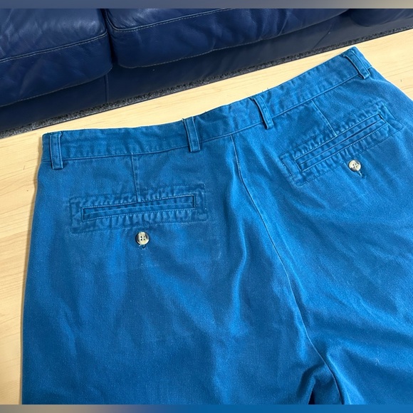 Vintage Christian Dior Monsieur Teal Shorts Pleated Blue Button Men’s Size 38 - Picture 6 of 9